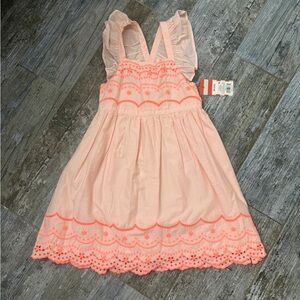 Pink/Peach Sleeveless Dress with Embroidered Details